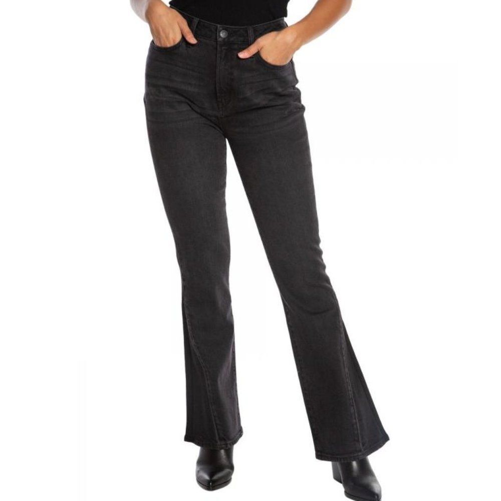 Juicy Couture Black Wash High Rise Malibu Stretch Flare Jeans Size 32 Retro Y2K